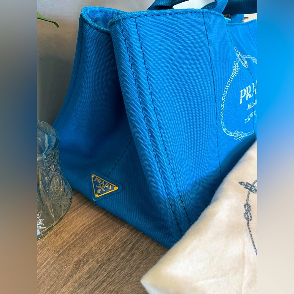 PRADA Canapa Large size Blue Color - Picture 10 of 10